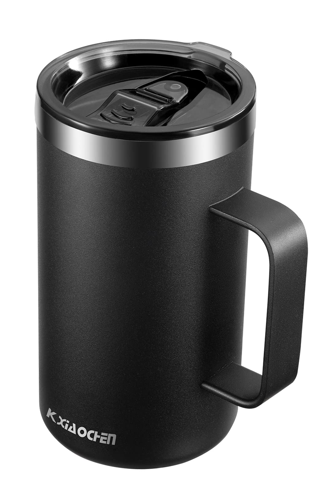 KXIAOCHEN 20oz insulated mug with black lid preserves temperature on the go