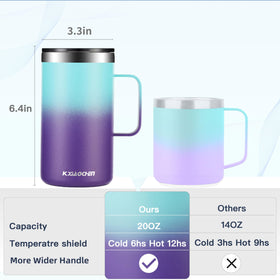 KXIAOCHEN insulated mug with handle for easy carrying