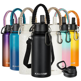 KXIAOCHEN 32oz insulated bottle close-up showing triple-wall insulation for long-lasting cooling.