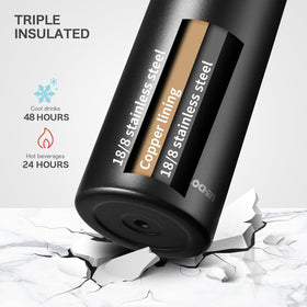 KXIAOCHEN bottle with paracord handle and strap for hands-free carry.