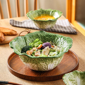 KXZ Green Cabbage hand-painted details display artisanal ceramic craft