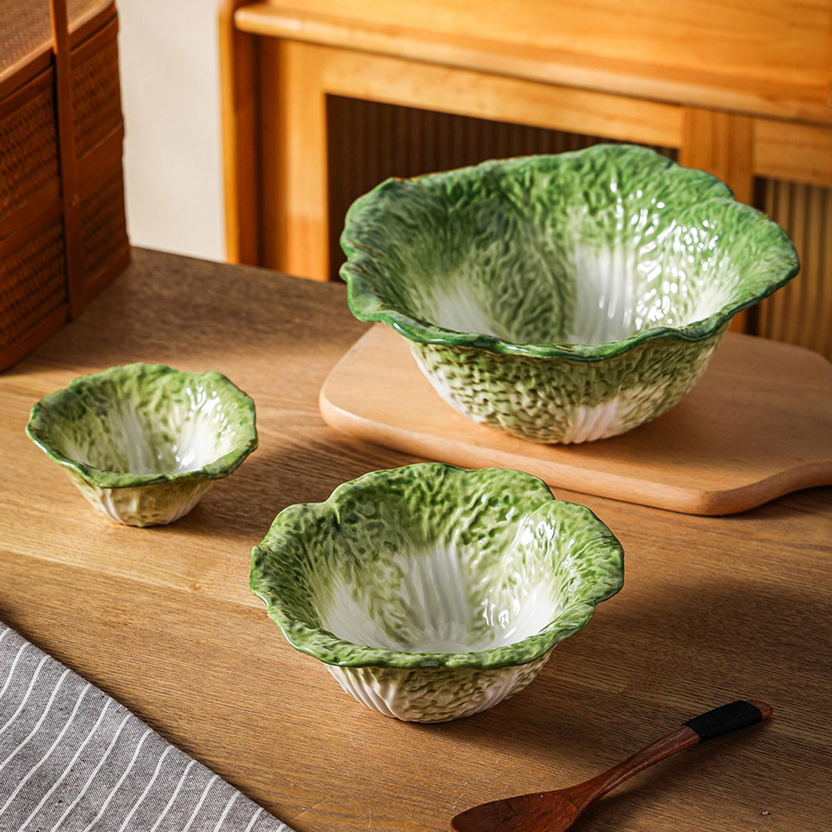 KXZ Green Cabbage 16oz bowl, perfect for sides and fruit