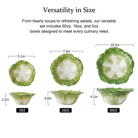 KXZ Green Cabbage 5oz bowl, great for dips or condiments