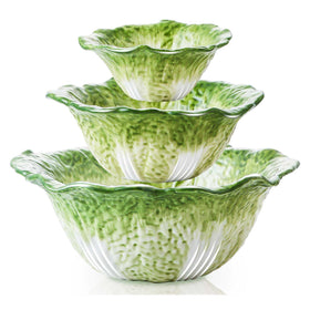 KXZ Green Cabbage 60oz serving bowl, ideal centerpiece for large salads