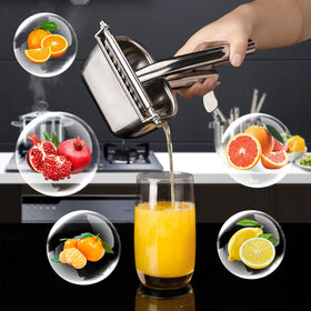 KYACHITOS large lemon squeezer juicing action demonstrates quick citrus extraction for fresh juice.