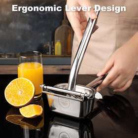 KYACHITOS large lemon squeezer stainless steel body helps maintain pure flavor and aroma.