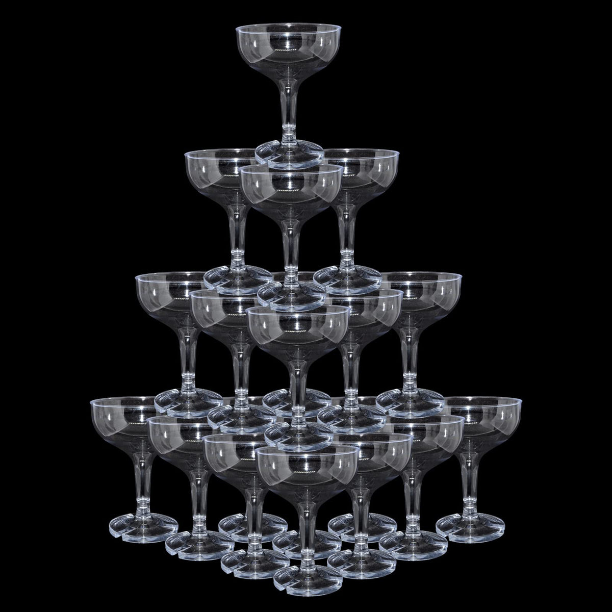 KYAPCK 50-pack unbreakable acrylic champagne coupe glasses for parties