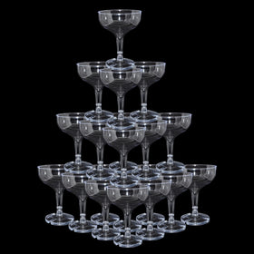 KYAPCK 50-pack unbreakable acrylic champagne coupe glasses for parties