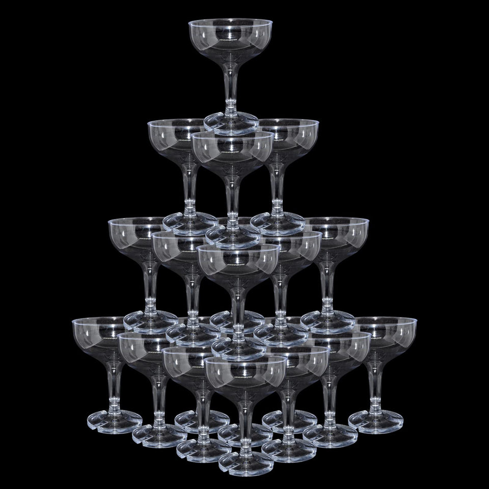 KYAPCK 50-pack unbreakable acrylic champagne coupe glasses for parties