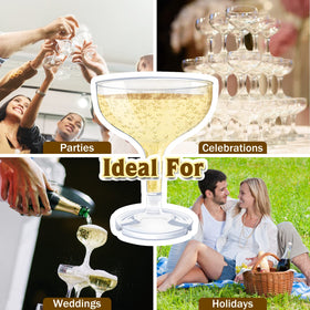 KYAPCK clear champagne glasses for wedding receptions and celebrations