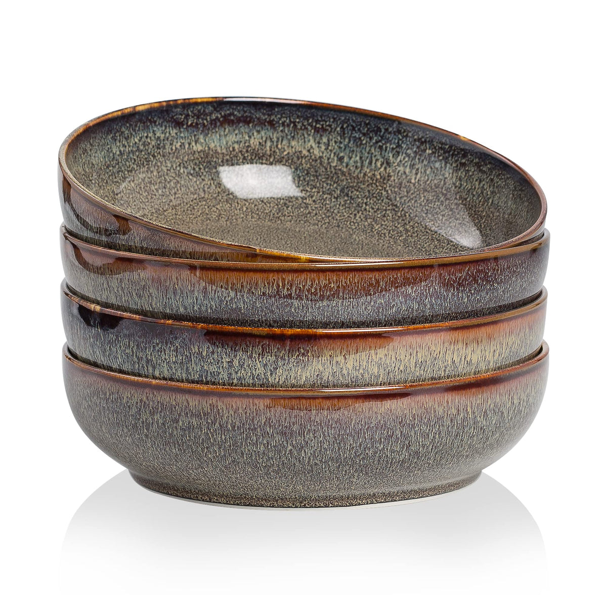 KYBSCZ 30oz ceramic bowls for pasta and salad, easy-to-stack design