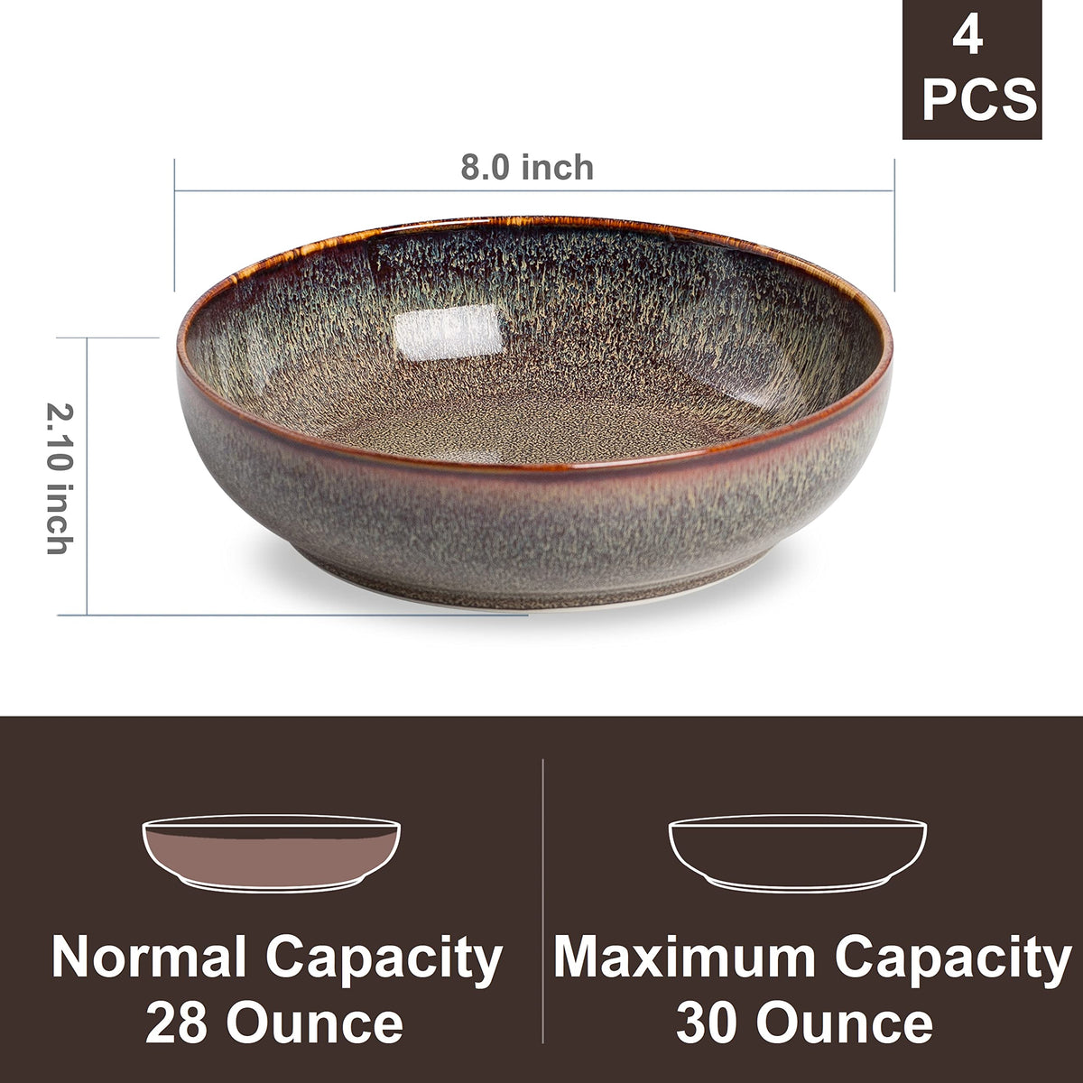 KYBSCZ ceramic bowls close-up glaze highlights unique reactive finish