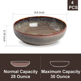 KYBSCZ ceramic bowls close-up glaze highlights unique reactive finish