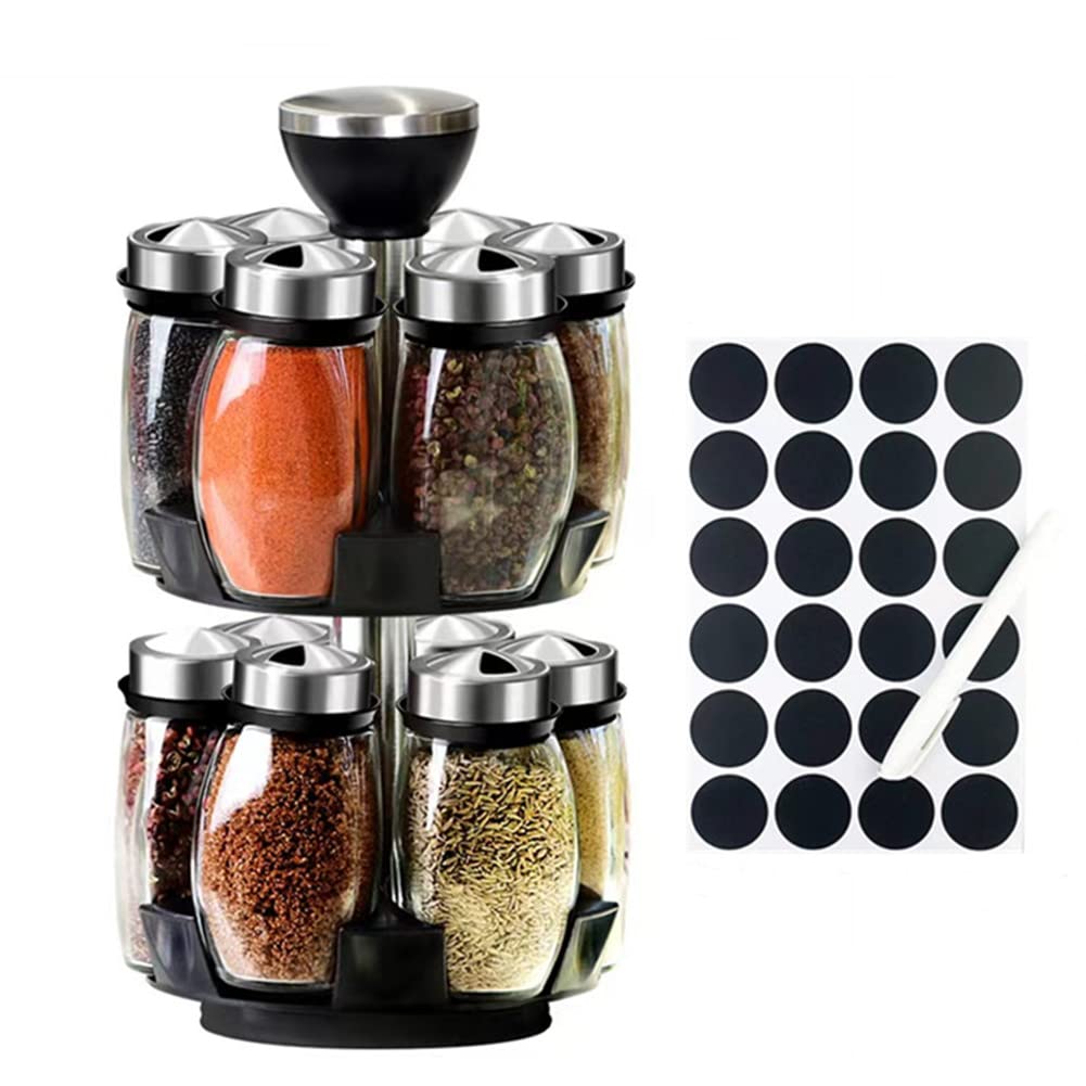 Kylinbigda revolving spice rack assembly showing space-saving countertop storage