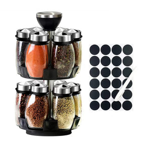 Kylinbigda revolving spice rack assembly showing space-saving countertop storage