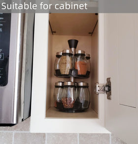 Kylinbigda sturdy rotating spice holder on a kitchen counter