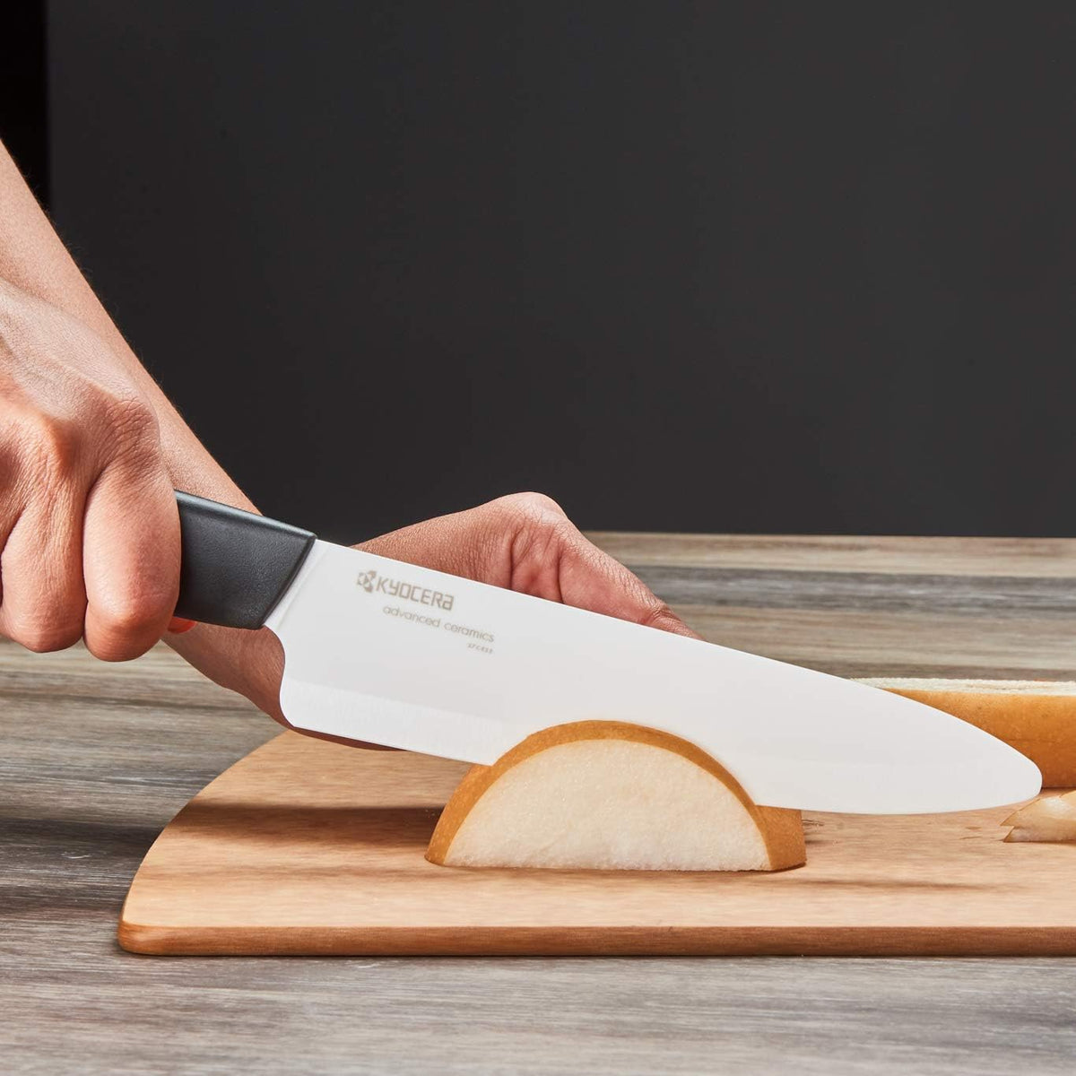 Kyocera Revolution 4.5-inch utility knife for boneless meat prep.