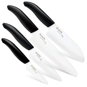 Kyocera Revolution 7-inch chef-santoku blade, ideal for precise fruit slicing.
