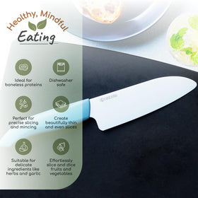 Kyocera Revolution ceramic blade close-up showing a long-lasting edge.