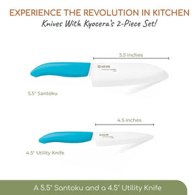 Kyocera Revolution utility blade close-up ideal for boneless meat prep.