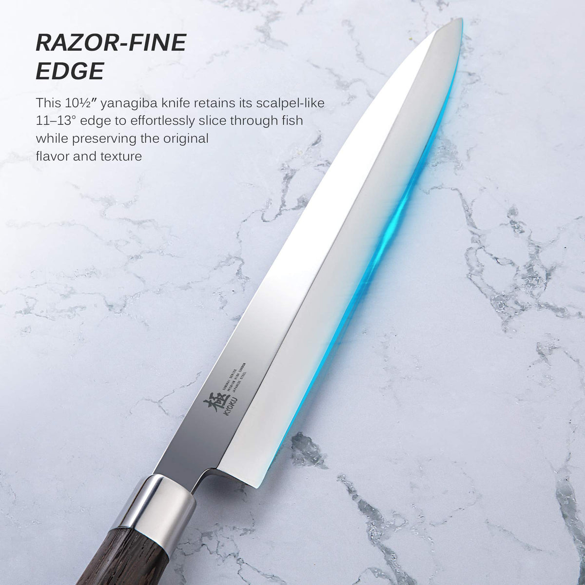 Protective sheath and case keep KYOKU knife secure during storage.
