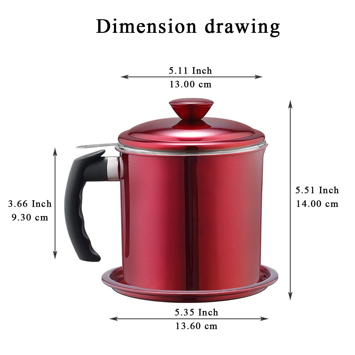 Kyraton grease container lid and handle for secure pouring.