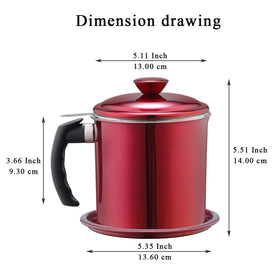 Kyraton grease container lid and handle for secure pouring.