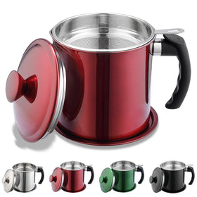 Kyraton Bacon Grease Container with Strainer showing oil storage and filter.