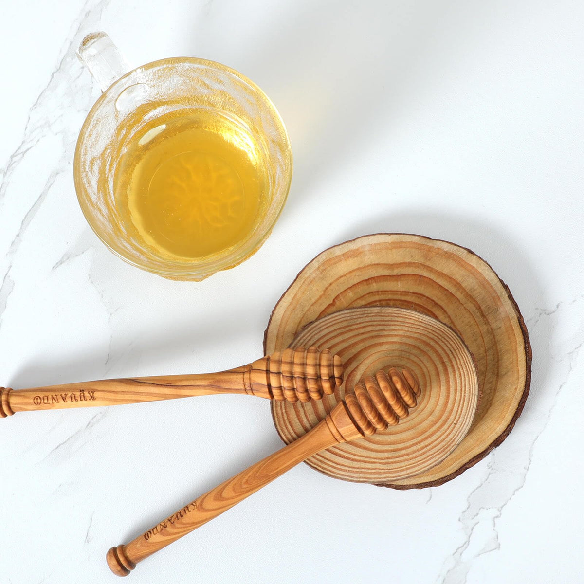 KYVANDO 6.3 inch honey dipper fits most jars for easy serving