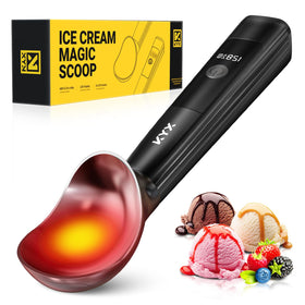 KYX heated ice cream scoop with LED display for precise heat control during scooping.