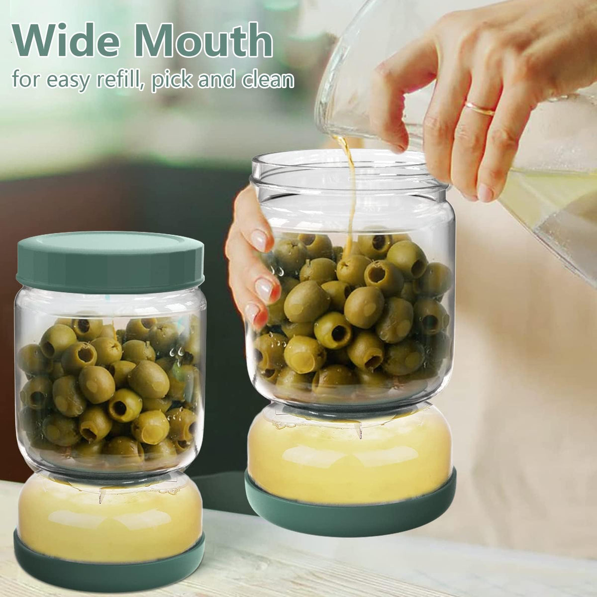 Luvan fridge storage with clear glass for organized chips and pickles
