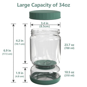 Luvan wide-mouth jar for easy refilling and cleaning