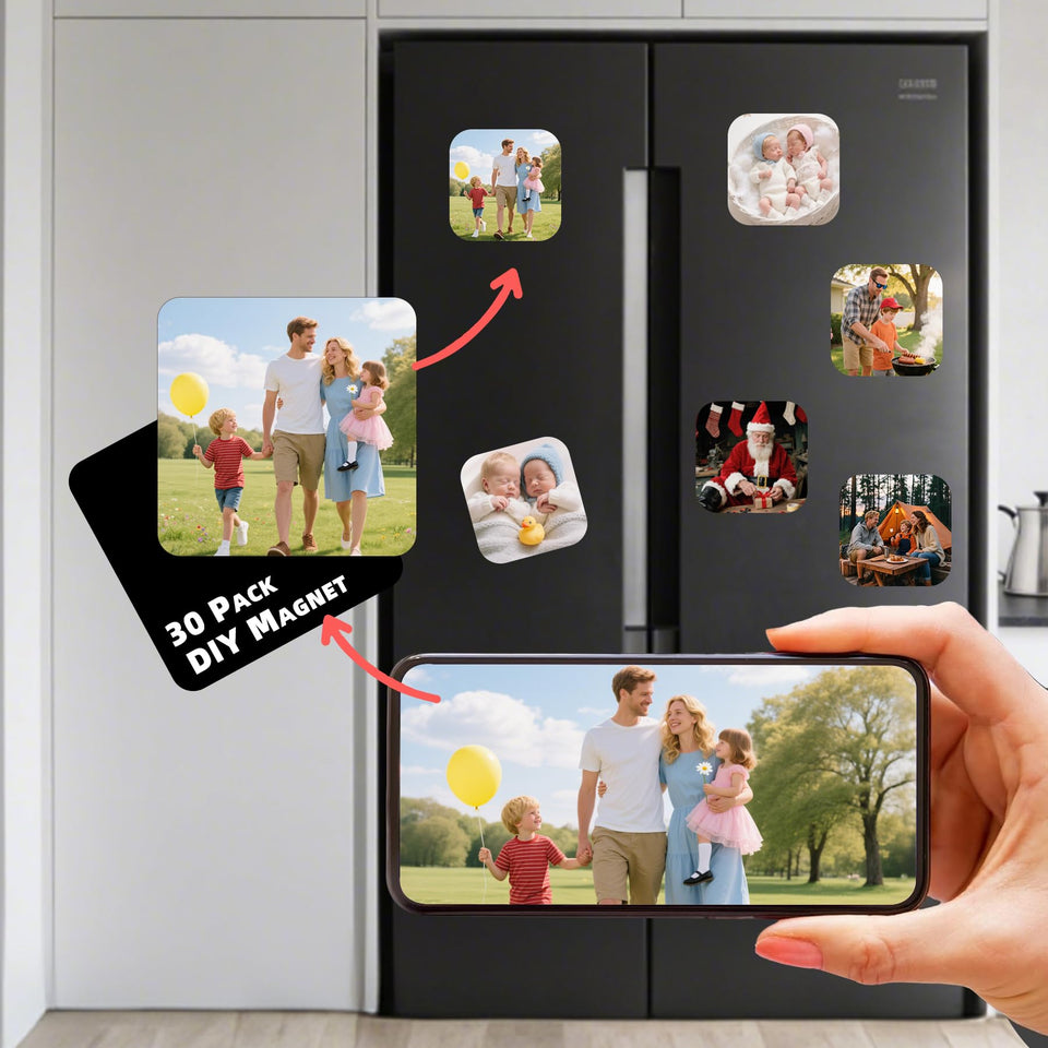 La Sheer fridge magnet craft kit laid out for easy at-home crafts.