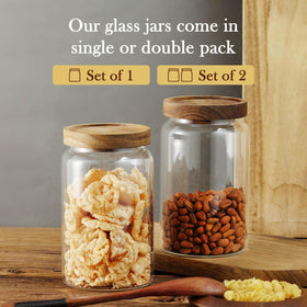 Labina 33oz glass canister ideal for pasta, rice, or beans.