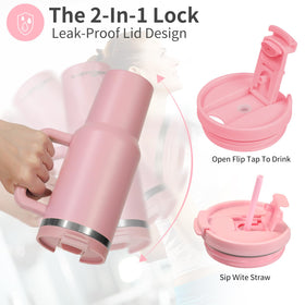 Labulabla 40oz tumbler with double-wall insulation keeps drinks cold or hot.