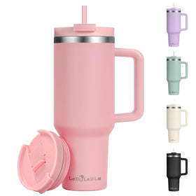 Labulabla 40oz tumbler with handle for easy on-the-go hydration.