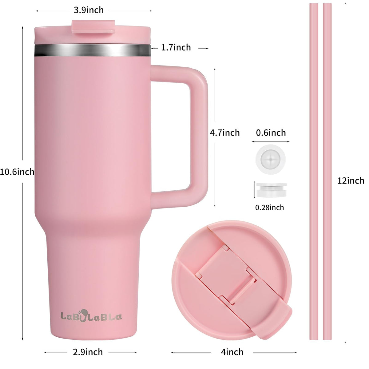 Labulabla 40oz tumbler wide-opening design for easy filling and cleaning.
