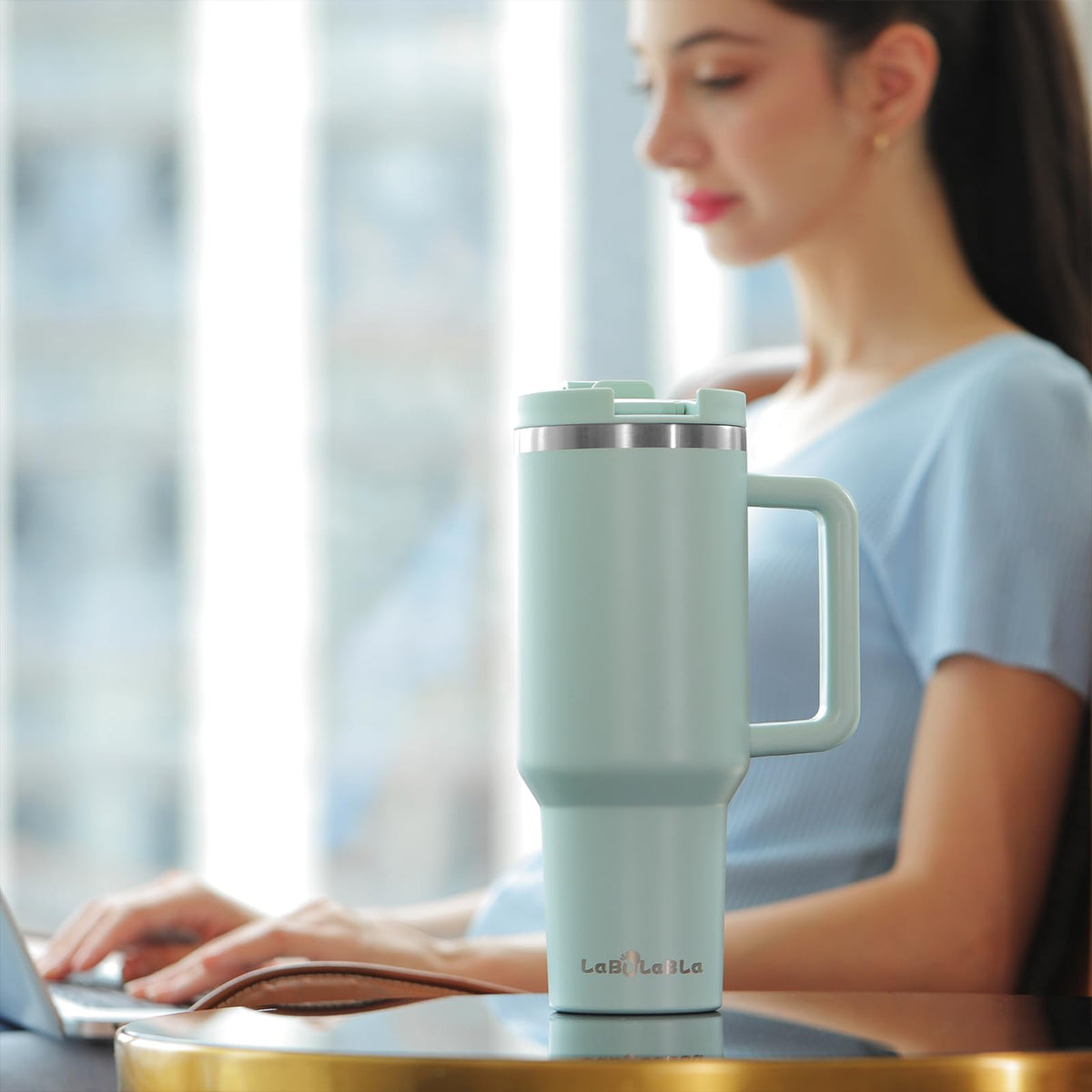 Labulabla cupholder-friendly design fits car and office setups.