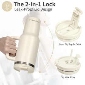 Labulabla leak-proof lid with straw offers on-the-go sipping.