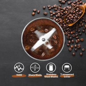 LAC LAICHY 150W motor with stainless blades for efficient even grinding.