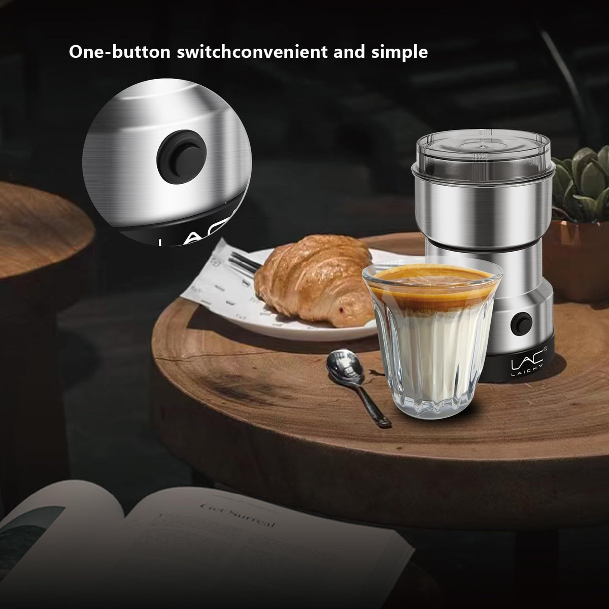 LAC LAICHY easy-clean detachable bowl and blade simplify maintenance.