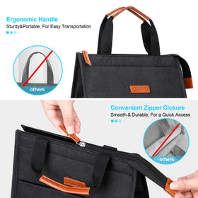 Lacdo lunch bag black insulated foil close-up shows thick padding for temperature retention