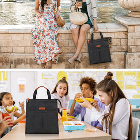 Lacdo lunch bag black use cases for work, travel, and picnics
