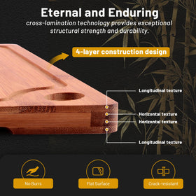 Lacusmall bamboo cutting board large showing deep juice groove to catch liquids