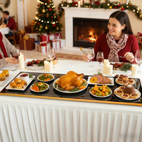 LADATE warming tray cool touch edges prevent accidental contact