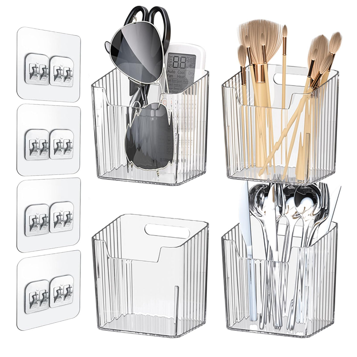 Lae Nuvole 4-pack wall organizers clear acrylic bins for visible storage