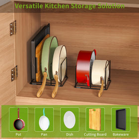 LAEMYFYRE baking sheets and trays securely stored in a compact rack.