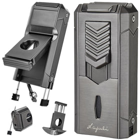 LAFULI 6-in-1 torch lighter with twin nubber for precise ignition on the go