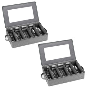 Lafulling flatware storage box with adjustable dividers for organized utensils.