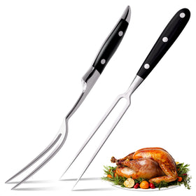 Lagarto 12-inch carving fork in stainless steel for precise meat handling.